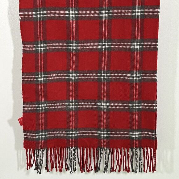 Homage Scarf Ohio State University Plaid Fringe Scarlet Grey Buckeyes OSU - Picture 5 of 7